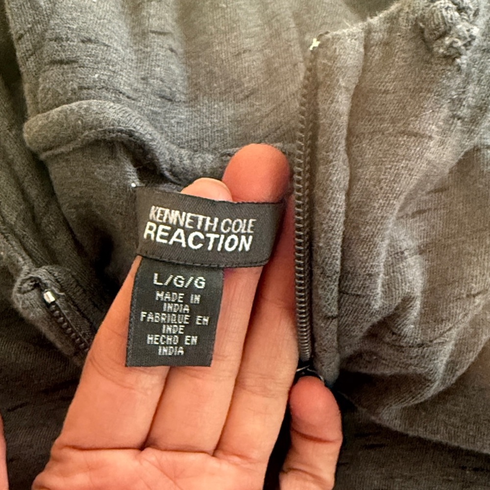 Kenneth Cole Charcoal Zip-Up Sweater - Picture 2 of 2